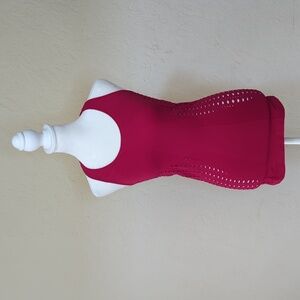 NEW NUX Magenta Compression Racerback Side Cuts Athletic Tank Top Size XS